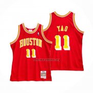 Camiseta Houston Rockets Yao Ming NO 11 Hardwood Classics Throwback Rojo