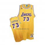 Camiseta Los Angeles Lakers Dennis Rodman NO 73 Retro Amarillo