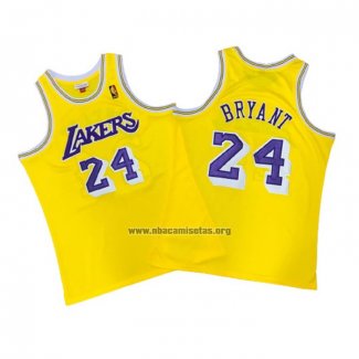 Camiseta Los Angeles Lakers Kobe Bryant NO 24 Amarillo