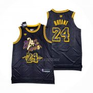 Camiseta Los Angeles Lakers Kobe Bryant NO 24 Black Mamba Snakeskin Negro