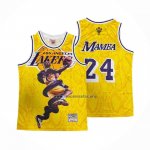 Camiseta Los Angeles Lakers Kobe Bryant NO 24 Mamba Amarillo