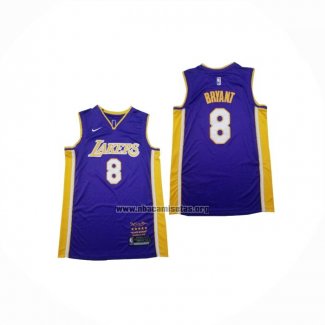 Camiseta Los Angeles Lakers Kobe Bryant NO 8 Retirement 2018 Violeta