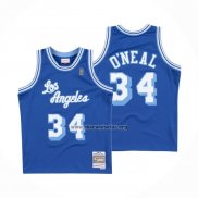 Camiseta Los Angeles Lakers Shaquille O'Neal NO 34 Retro 1996-97 Azul
