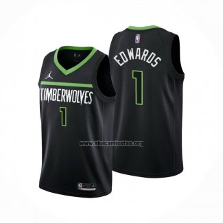 Camiseta Minnesota Timberwolves Anthony Edwards NO 1 Statement 2022-23 Negro