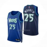 Camiseta Minnesota Timberwolves McKinley Wright IV NO 25 Ciudad 2021-22 Azul