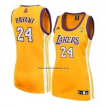 Camiseta Mujer Los Angeles Lakers Kobe Bryant NO 24 Amarillo