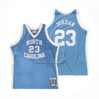 Camiseta NCAA North Carolina Tar Heels Michael Jordan NO 23 Mitchell & Ness 1983-84 Azul