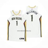 Camiseta New Orleans Pelicans Zion Williamson NO 1 Association Autentico 2020-21 Blanco