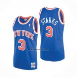 Camiseta New York Knicks John Starks NO 3 Mitchell & Ness 1991-92 Azul