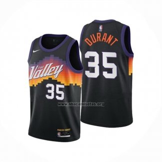 Camiseta Nino Phoenix Suns Kevin Durant NO 35 Ciudad 2020-21 Negro