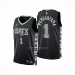 Camiseta San Antonio Spurs Victor Wembanyama NO 1 Statement 2022-23 Negro