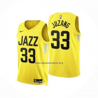 Camiseta Utah Jazz Johnny Juzang NO 33 Icon 2022-23 Amarillo