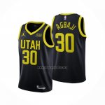 Camiseta Utah Jazz Ochai Agbaji NO 30 Statement 2022-23 Negro