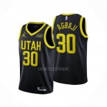Camiseta Utah Jazz Ochai Agbaji NO 30 Statement 2022-23 Negro