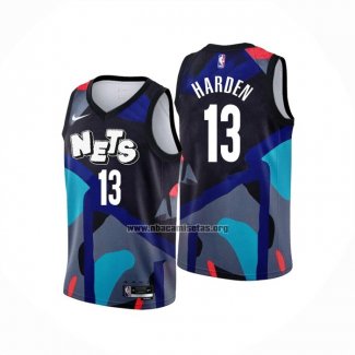 Camiseta Brooklyn Nets James Harden NO 13 Ciudad 2023-24 Negro