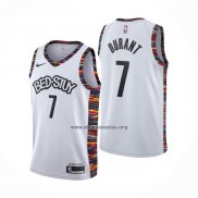 Camiseta Brooklyn Nets Kevin Durant NO 7 Ciudad 2019-20 Blanco