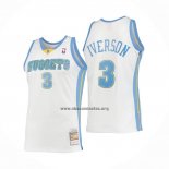 Camiseta Denver Nuggets Allen Iverson NO 3 Mitchell & Ness 2006-07 Blanco