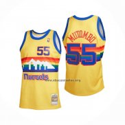 Camiseta Denver Nuggets Dikembe Mutombo NO 55 Mitchell & Ness 1991-92 Amarillo
