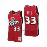 Camiseta Detroit Pistons Grant Hill NO 33 Mitchell & Ness 1999-00 Rojo