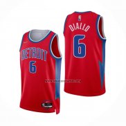 Camiseta Detroit Pistons Hamidou Diallo NO 6 Ciudad 2021-22 Rojo