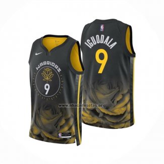Camiseta Golden State Warriors Andre Iguodala NO 9 Ciudad 2022-23 Negro