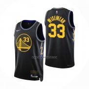 Camiseta Golden State Warriors James Wiseman NO 33 Ciudad 2021-22 Negro