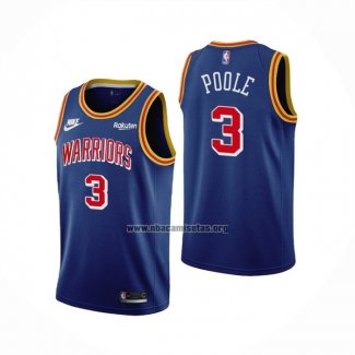 Camiseta Golden State Warriors Jordan Poole NO 3 75th Anniversary Azul