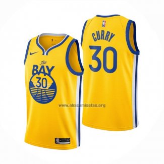 Camiseta Golden State Warriors Stephen Curry NO 30 Statement Oro