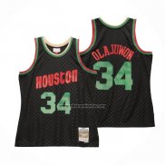 Camiseta Houston Rockets Hakeem Olajuwon NO 34 Mitchell & Ness 1993-94 Negro