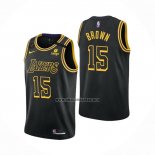 Camiseta Los Angeles Lakers Jabari Brown NO 15 Mamba 2021-22 Negro