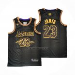 Camiseta Los Angeles Lakers LeBron James NO 23 Black Mamba Negro