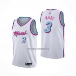 Camiseta Miami Heat Dwyane Wade NO 3 Ciudad 2017-18 Blanco