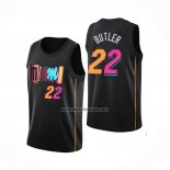 Camiseta Miami Heat Jimmy Butler NO 22 Ciudad 2021-22 Negro