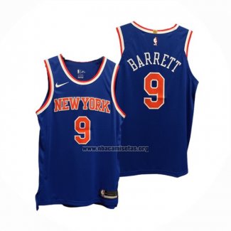 Camiseta New York Knicks RJ Barrett NO 9 Icon Autentico Azul