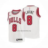 Camiseta Nino Chicago Bulls Zach Lavine NO 8 Association Blanco