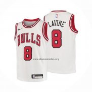 Camiseta Nino Chicago Bulls Zach Lavine NO 8 Association Blanco