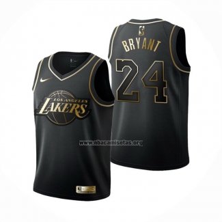 Camiseta Nino Golden Edition Los Angeles Lakers Kobe Bryant NO 24 Negro