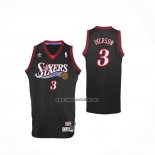 Camiseta Philadelphia 76ers Allen Iverson NO 3 Retro Negro