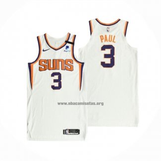 Camiseta Phoenix Suns Chris Paul NO 3 Association Autentico 2021 Blanco