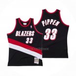 Camiseta Portland Trail Blazers Scottie Pippen NO 33 Hardwood Classics Throwback Negro