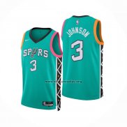 Camiseta San Antonio Spurs Keldon Johnson NO 3 Ciudad 2022-23 Verde