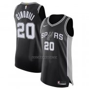 Camiseta San Antonio Spurs Manu Ginobili NO 20 Icon Autentico Negro