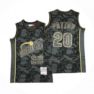 Camiseta Seattle SuperSonics Gary Payton NO 20 Historic Retro Negro