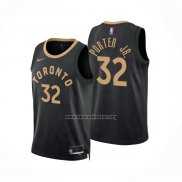 Camiseta Toronto Raptors Otto Porter JR. NO 32 Ciudad 2022-23 Negro