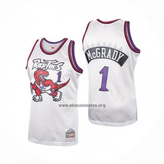 Camiseta Toronto Raptors Tracy McGrady NO 1 Mitchell & Ness 1998-99 Blanco