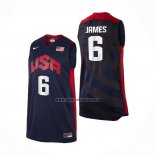 Camiseta USA 2012 Lebron James NO 6 Negro