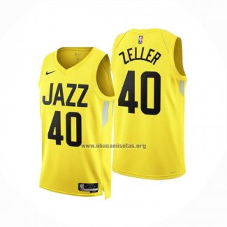 Camiseta Utah Jazz Cody Zeller NO 40 Icon 2022-23 Amarillo