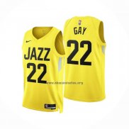 Camiseta Utah Jazz Rudy Gay NO 22 Icon 2022-23 Amarillo