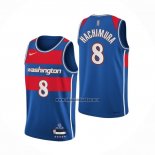 Camiseta Washington Wizards Rui Hachimura NO 8 Ciudad 2021-22 Azul