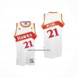 Camiseta Atlanta Hawks Dominique Wilkins NO 21 Retro Blanco